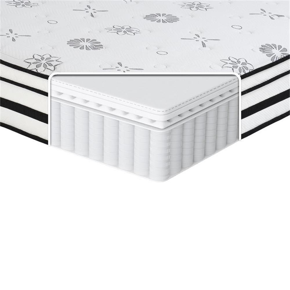 Pemberly Row 12″ Fabric California King Hybrid Mattress in White