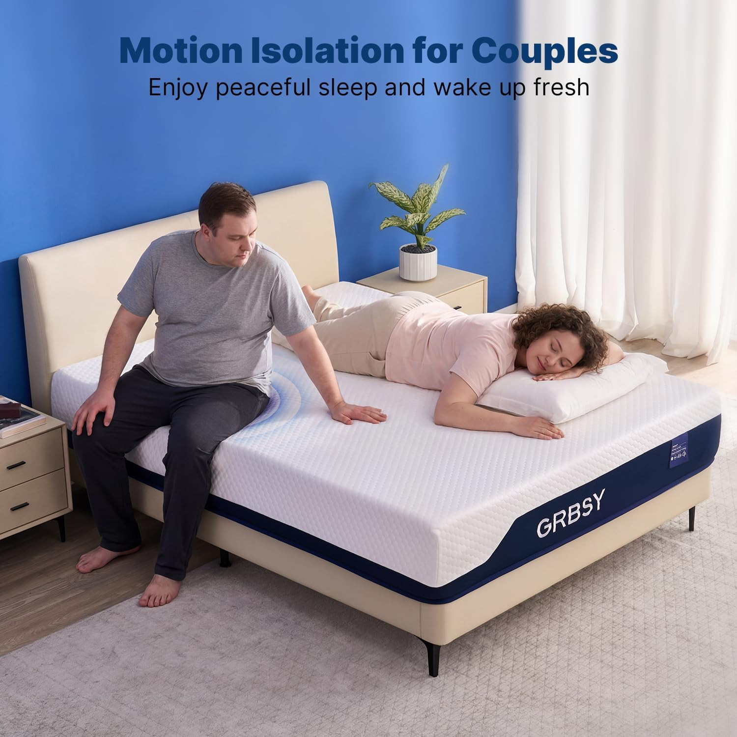 14″ California King Memory Foam Mattress, Dual Zone, Cooling Gel, Back Pain Reli