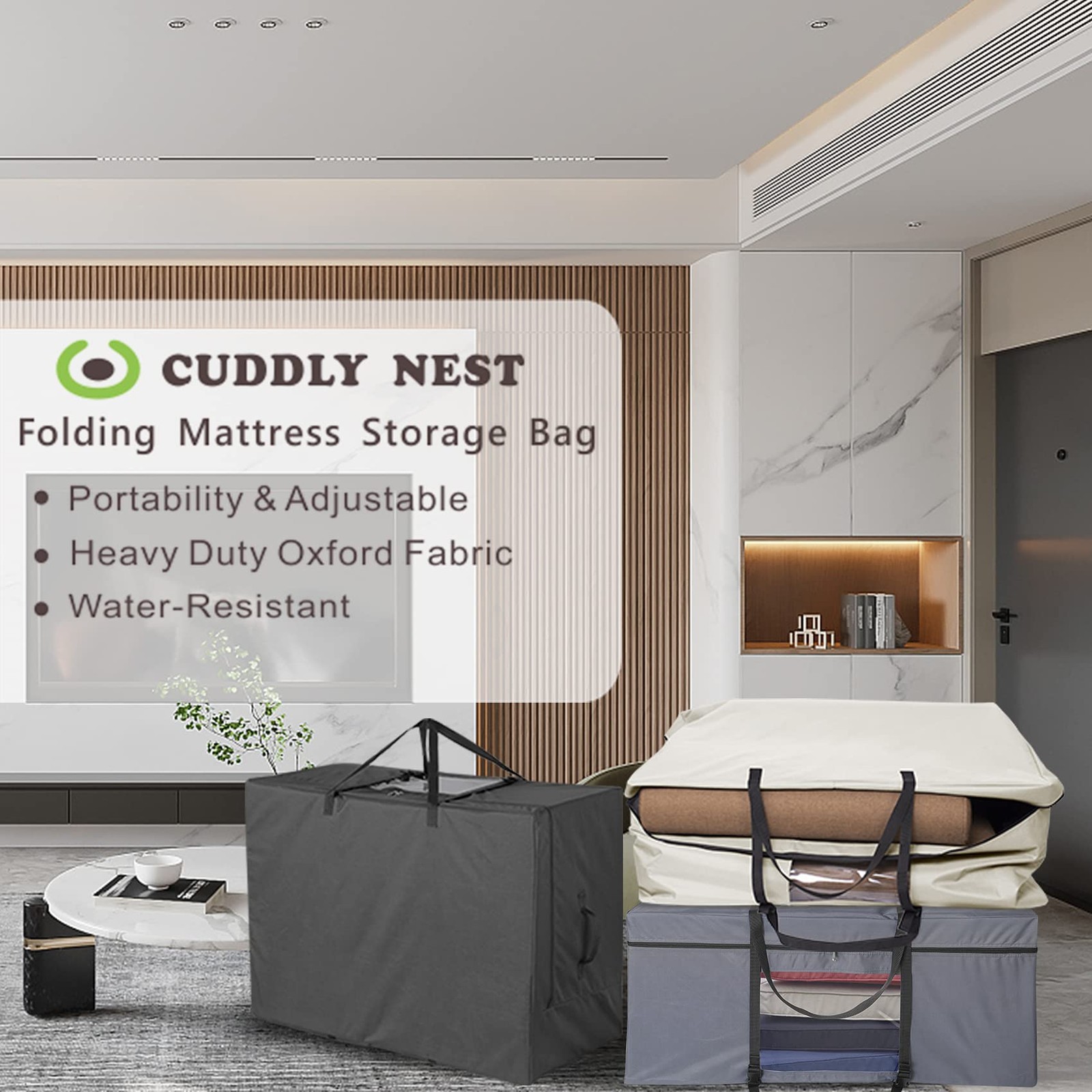 Cuddly Nest Folding Mattress Storage Bag for Tri-Fold Guest Beds TWIN/TWIN XL