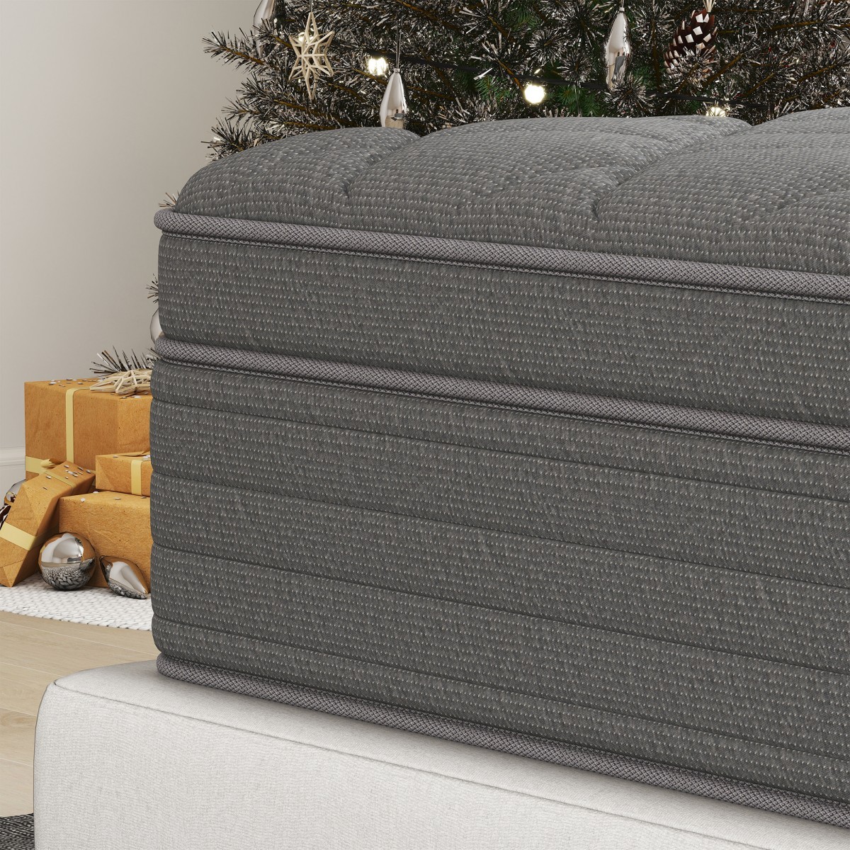12″14″ Twin Full Queen King Mattress In A Box Hybrid Spring Gel Memory Foam Gray