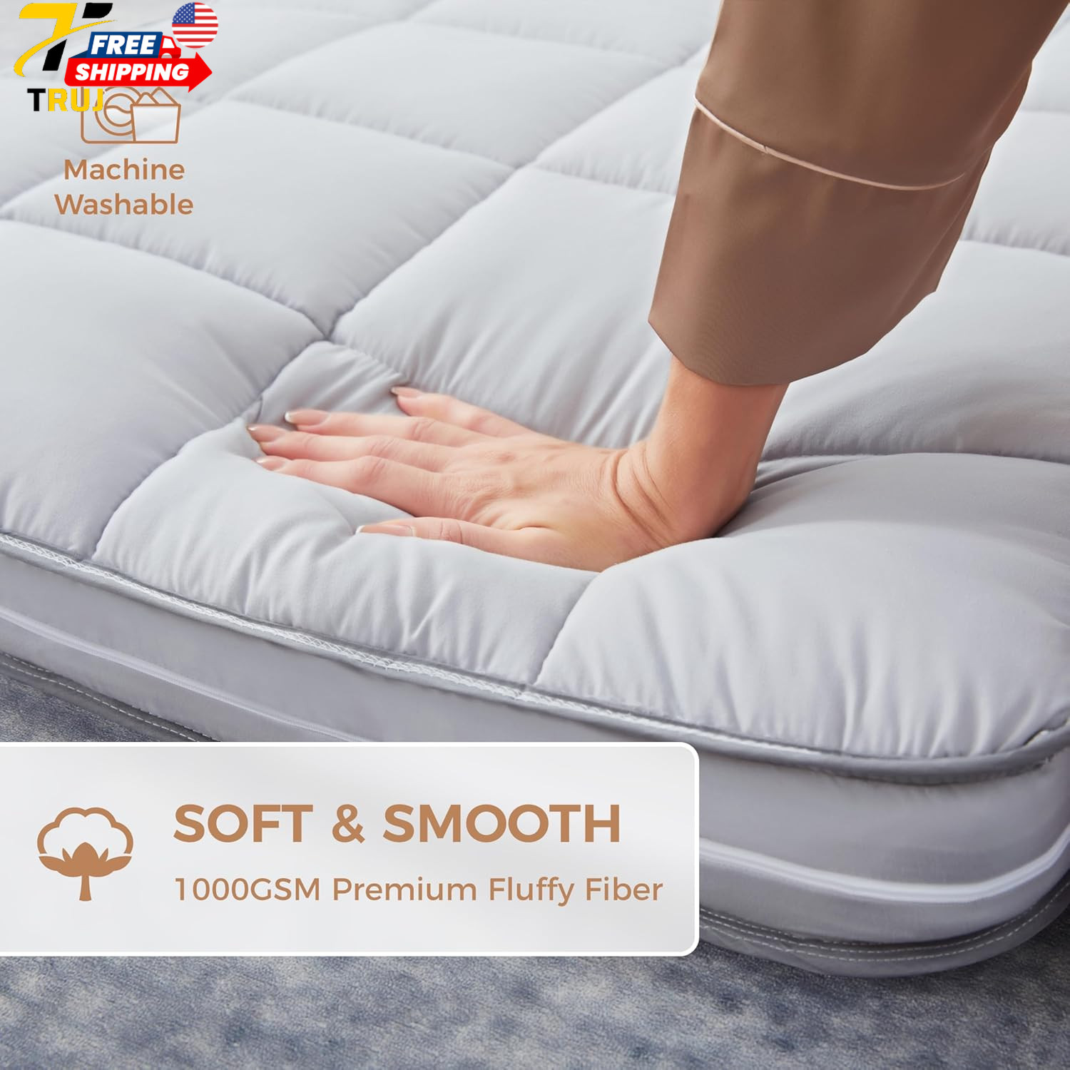 4Inch Cot Mattress Topper Small Single Gel Infused Memory Foam Machine Washable