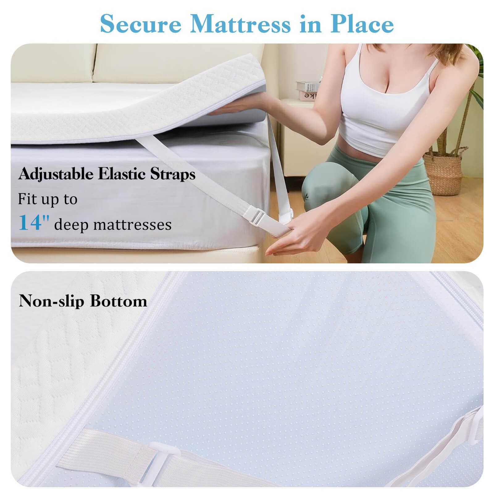 3“ Gel-Infused Memory Foam Mattress Topper w/ Removable & Washable Cover King