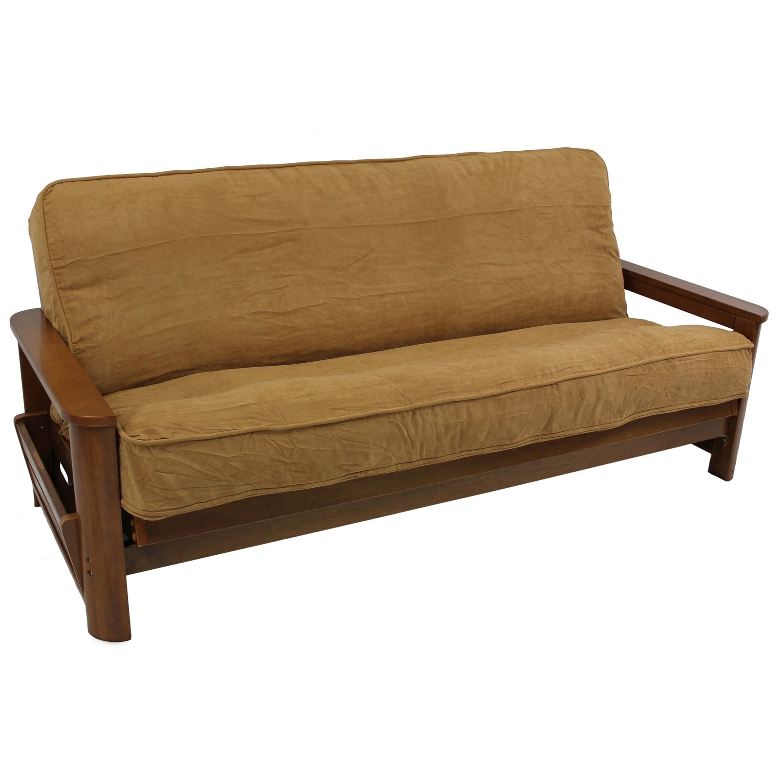 Solid Microsuede Double Corded 8 to 9 In Full Futon Cover