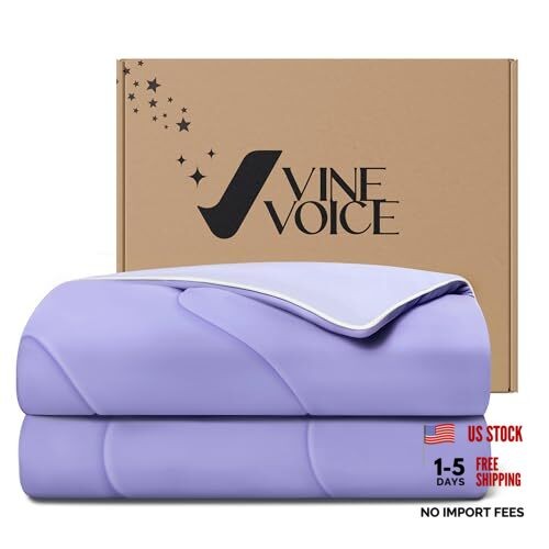 Queen 90″x90″ Cooling Blanket – Light Purple – Full Comforter
