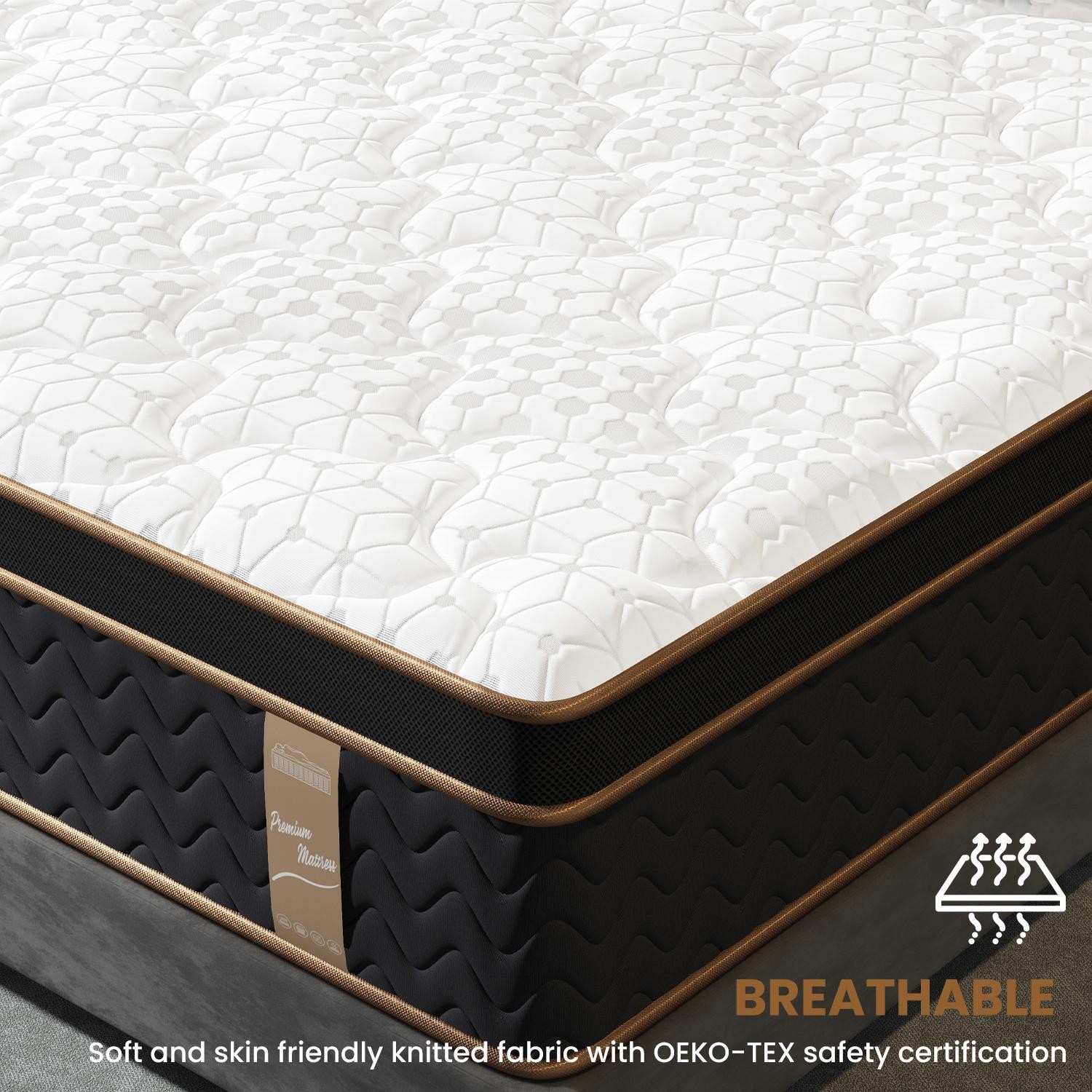 10″ Full Plush Hybrid Mattresses with Independently Encased Coils & Gel Memory