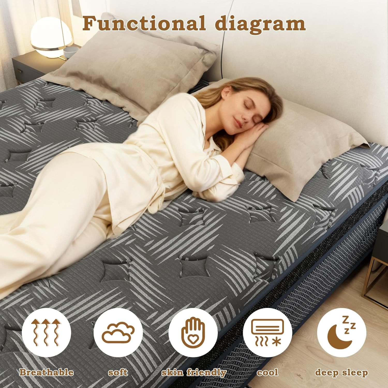 12″ Cooling Gel Memory Foam Mattress – Extra Firm, Breathable, 10-Year Warranty