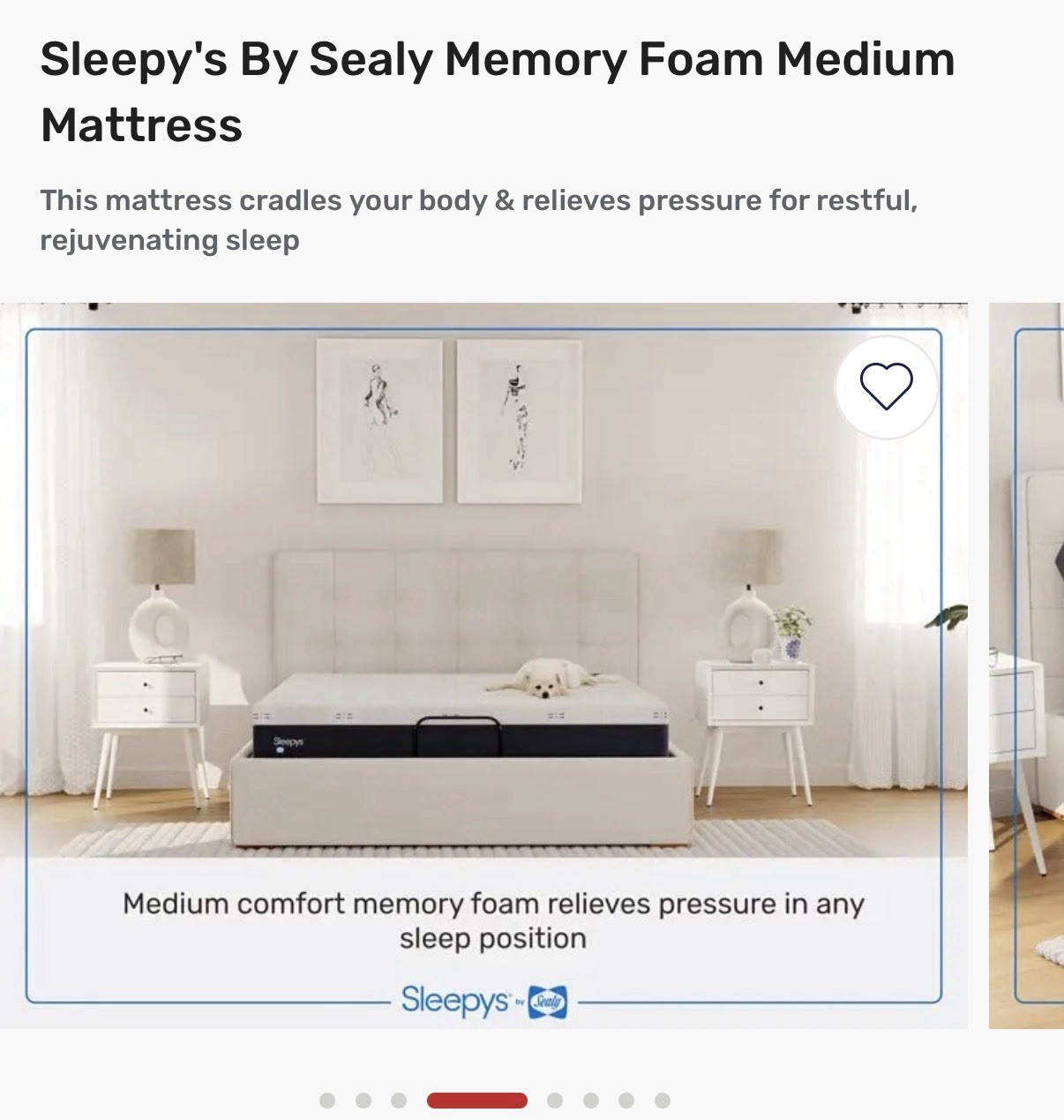 Sleepy’s by Sealy Memory Foam Medium Mattress Full Size