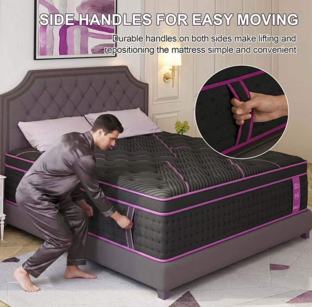 12″ Twin Hybrid Gel Foam Mattress Pocket Spring Medium Firm Box Colchón Twin