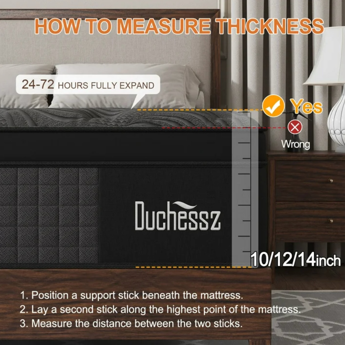 10″ FULL Colchon Gel Memory Foam Hibrido Cama Full Mattress Hybrid Medium Firm