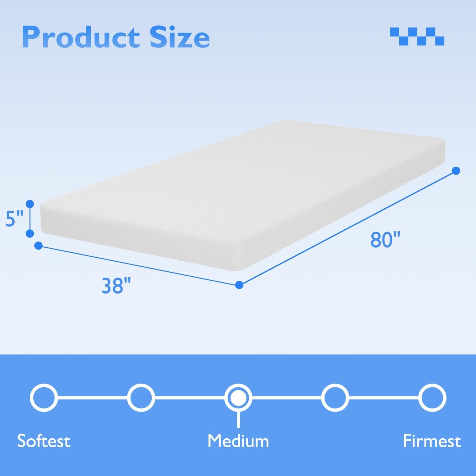 FDW | 5 Inch Twin XL Mattress | Medium Firm | Gel Memory Foam Mattres