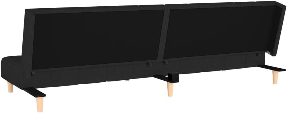 2-Seater Sofa Bed Convertible Sleeper Sofa for Small Spaces, Bla Fabric