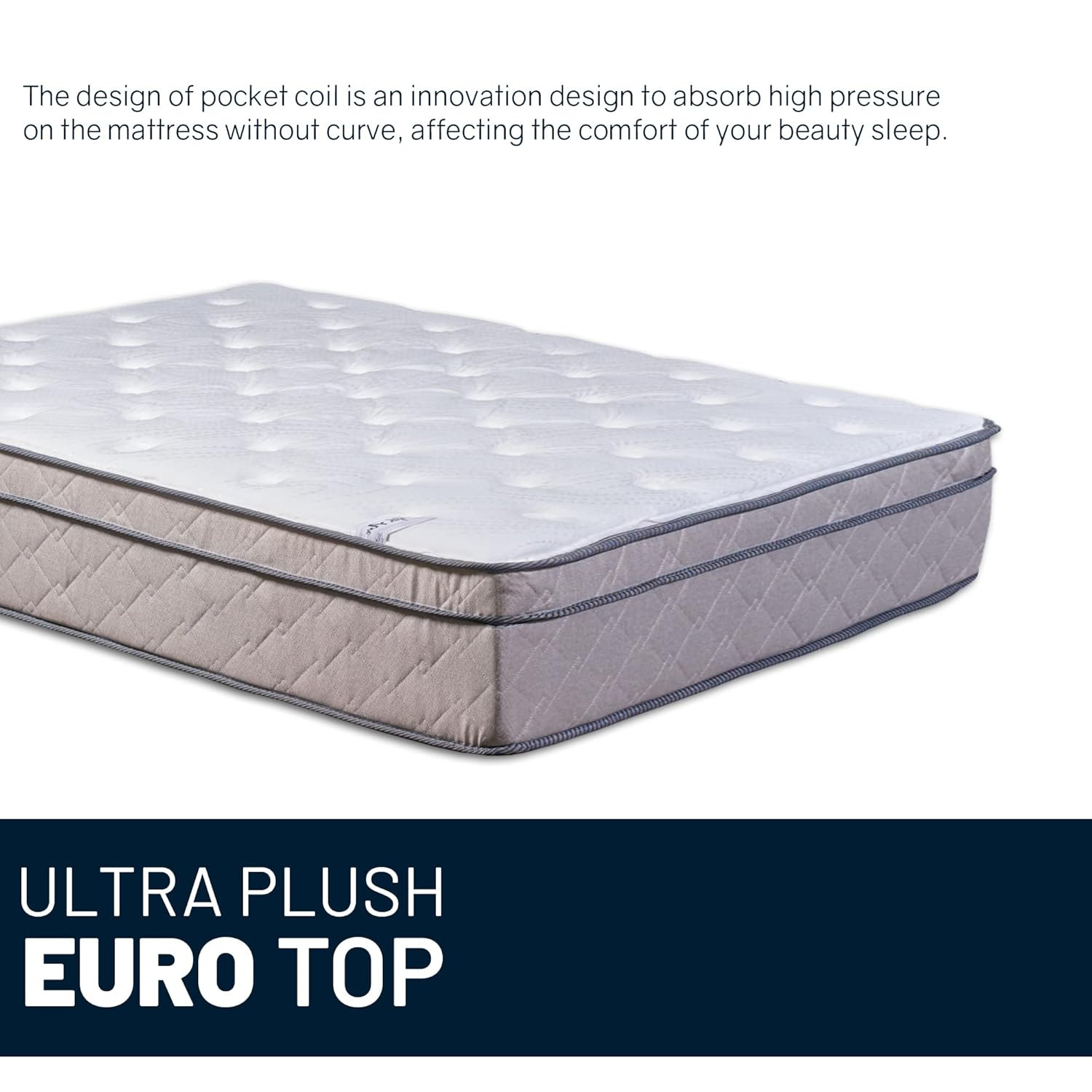 12-Inch Ultra Plush Twin Hybrid Mattress with Pocket Coils & Motion Isolation