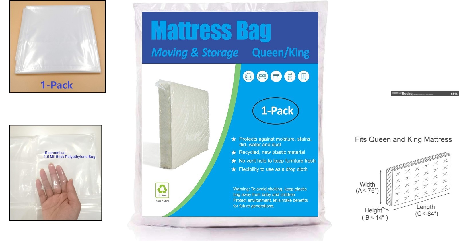 Protective Storage Bag for Queen/King Mattresses – Lightweight & Economical