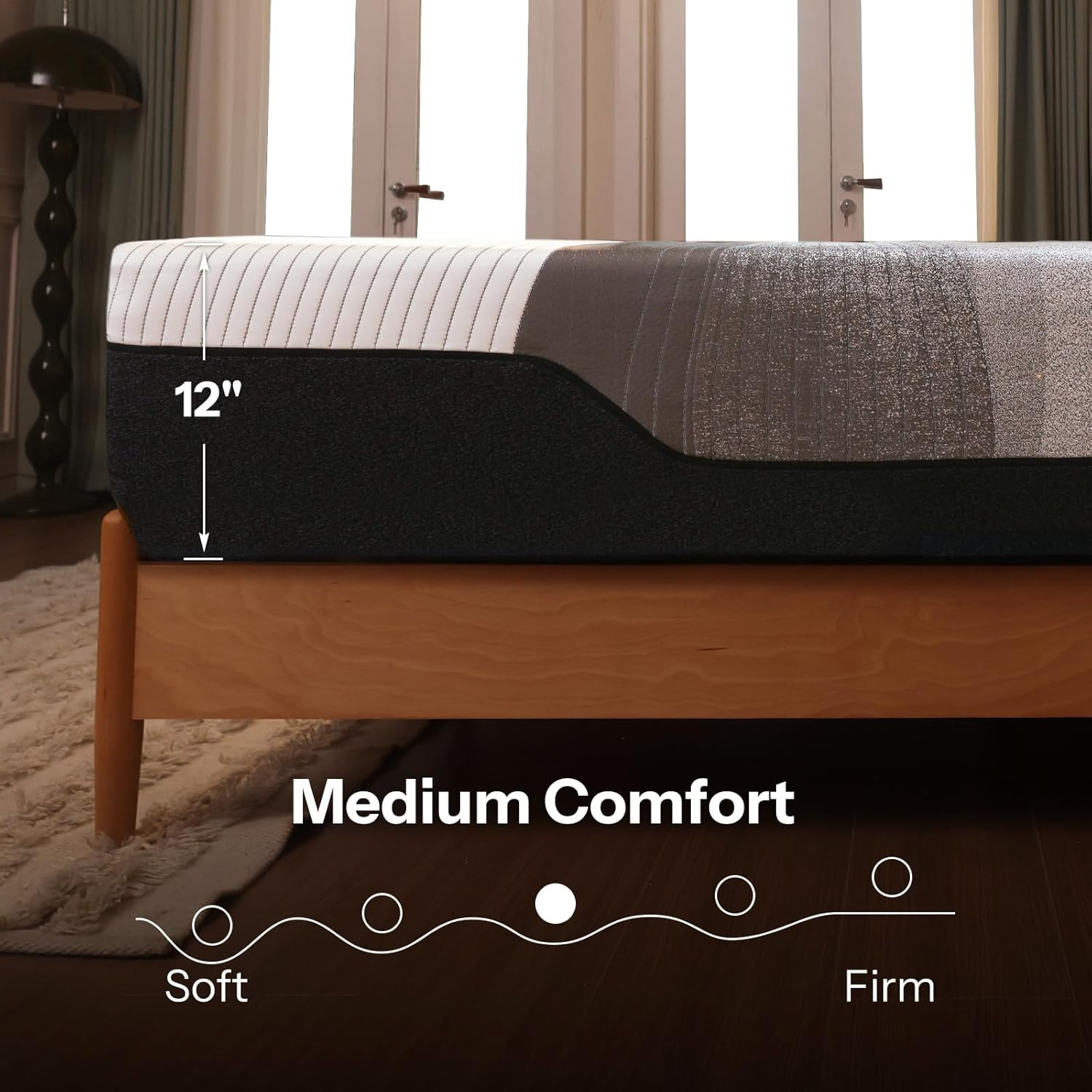 12 Inch Queen Mattress,Made in USA, Cooling Top Layer,Graphene & Green Tea Gel C