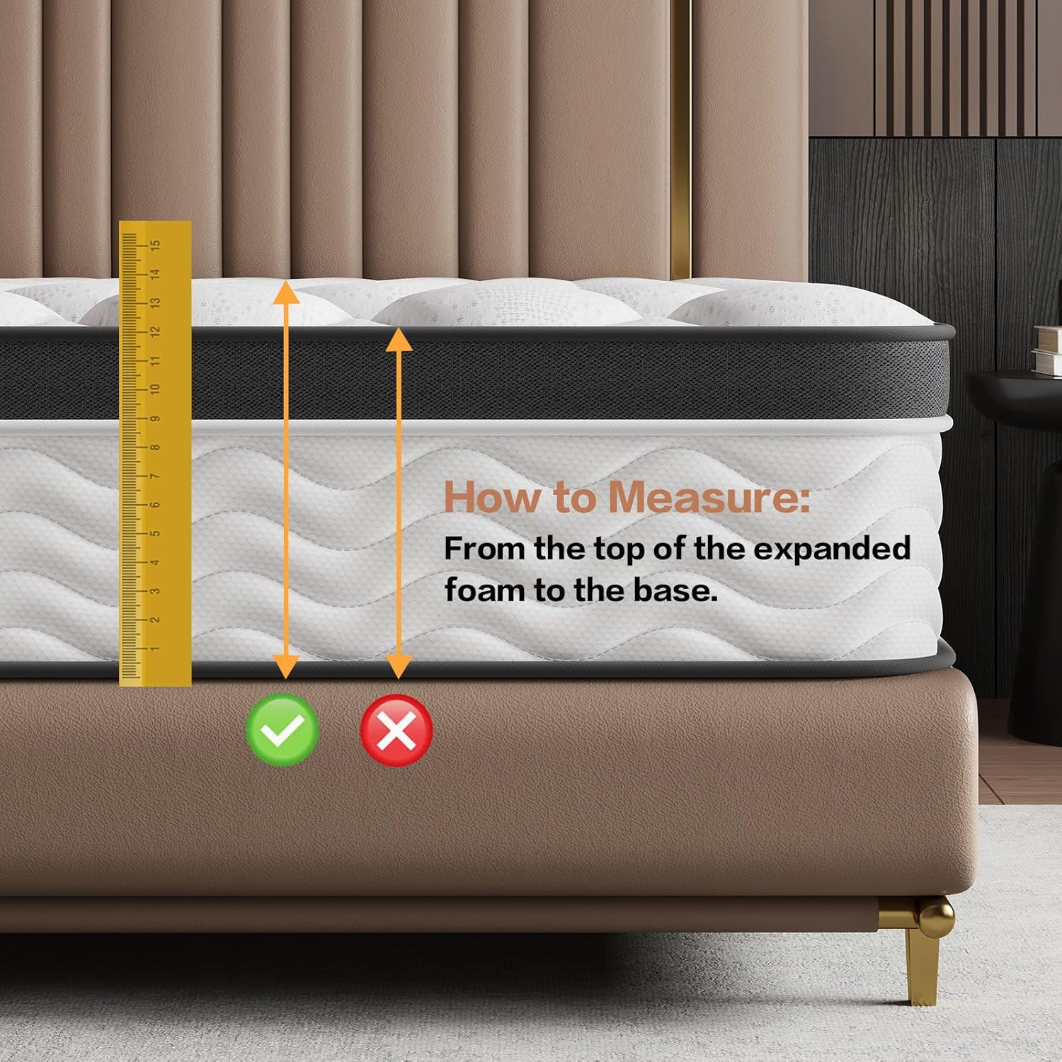 12″ Full Size Memory Foam Hybrid Mattress for Back Pain Relief & Comfort