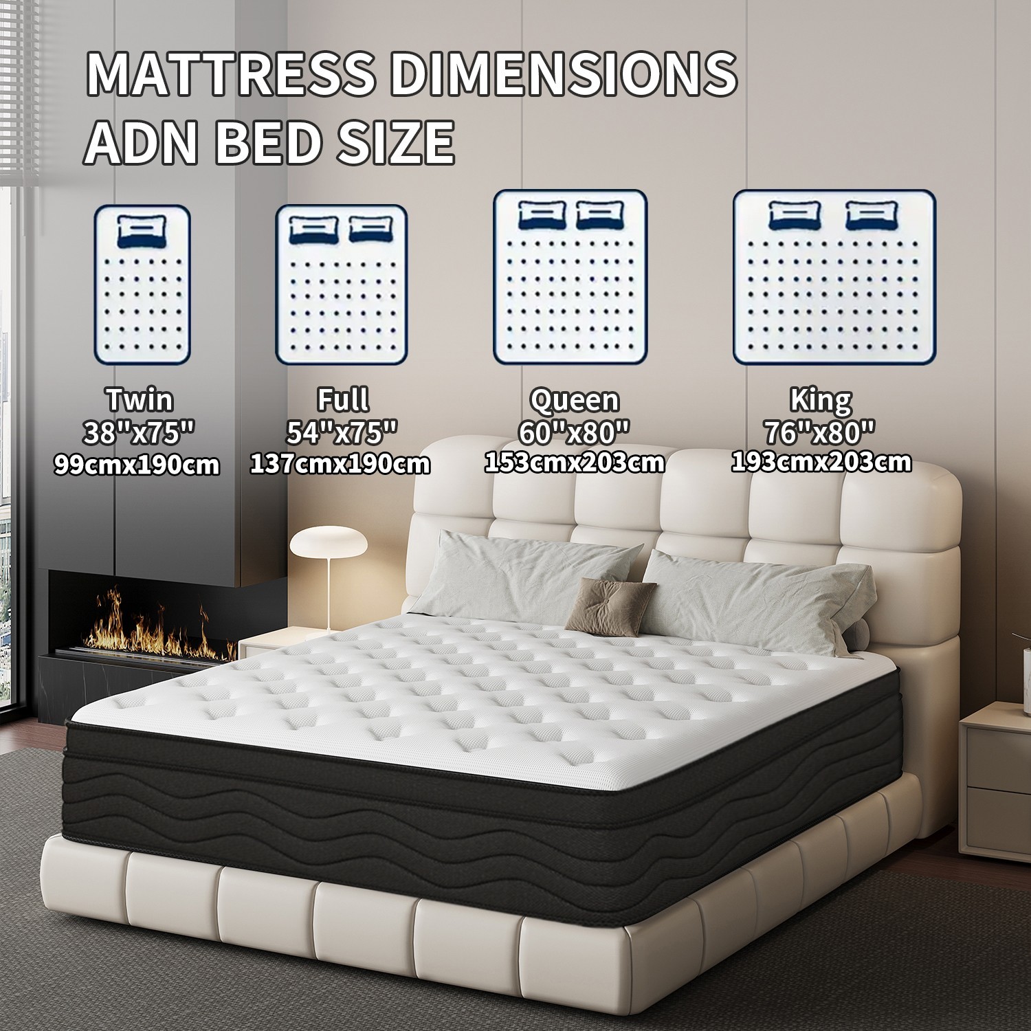 10 Inch Full Cooling Memory Foam Mattress Hypoallergenic Breathable Foam Mattres