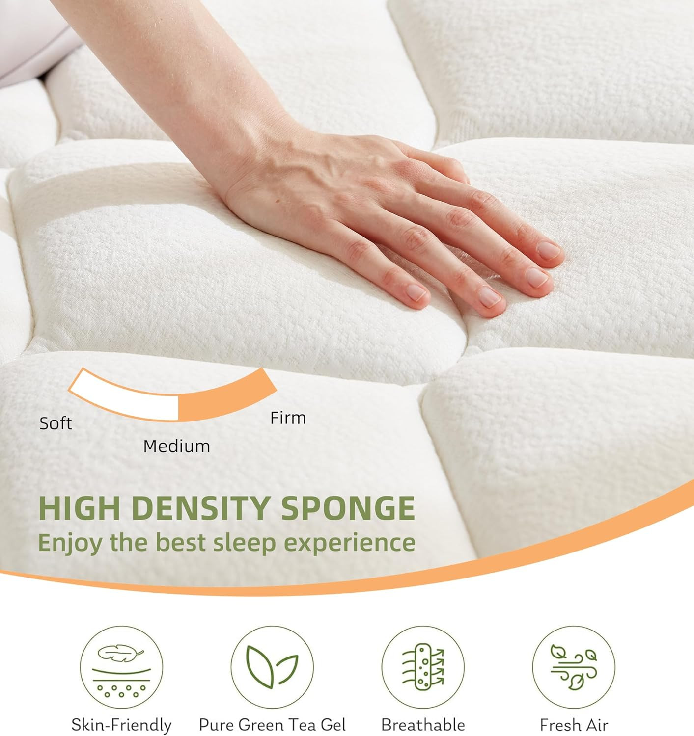 Full Mattress,10 Inch Hybrid White Mattresses,Gel Memory Foam Spring Mattress in
