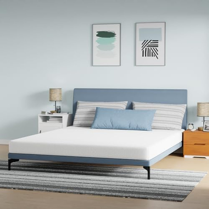 | 8 Inch Twin Mattress | Medium Firm | Gel Memory Foam Mattress | White | Bed in