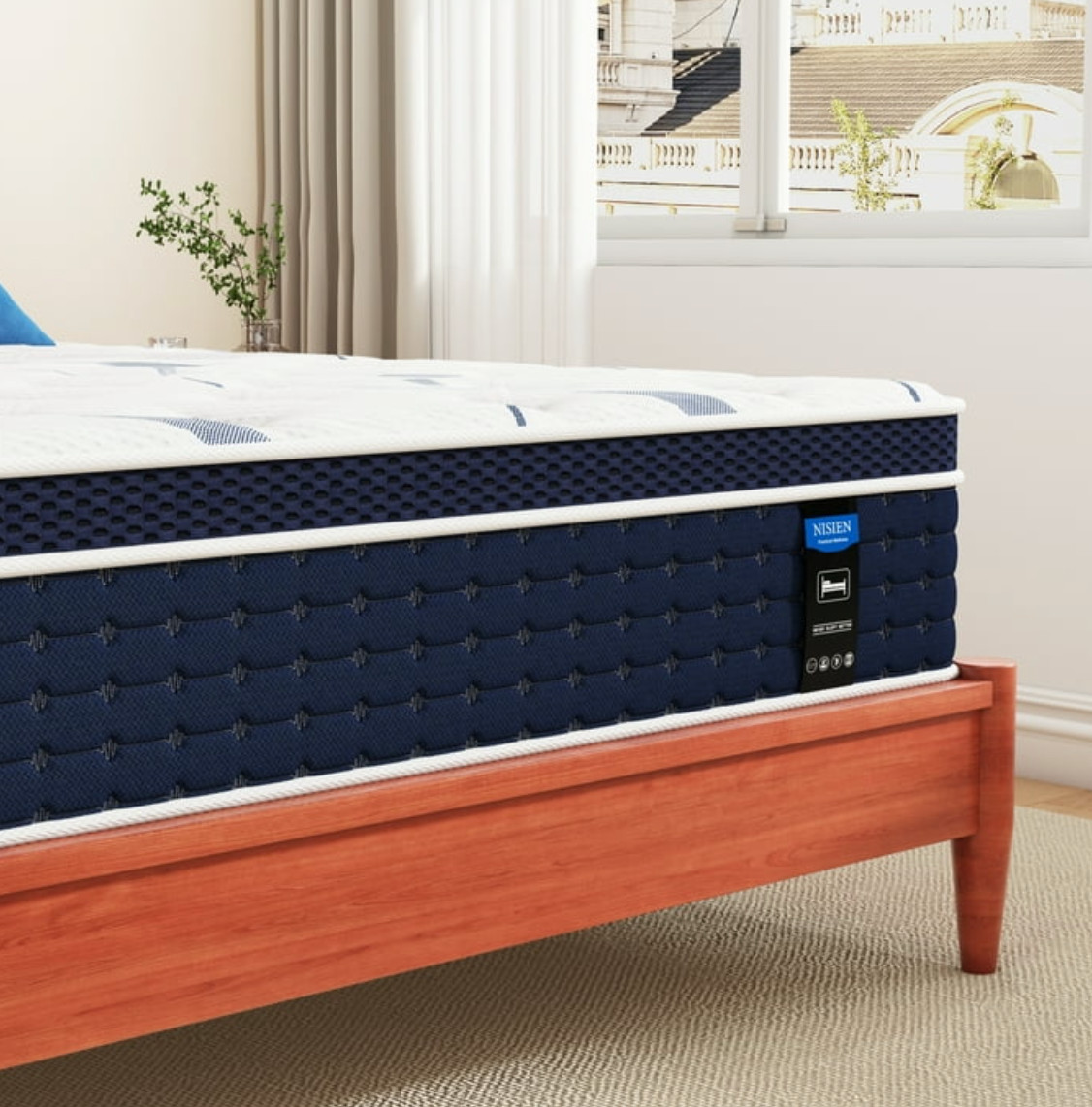 10″ Colchones Queen Size 10 Pulgadas Espuma Memory Foam Hybrid Mattress Modern