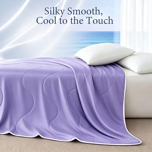 Queen 90″x90″ Cooling Blanket – Light Purple – Full Comforter