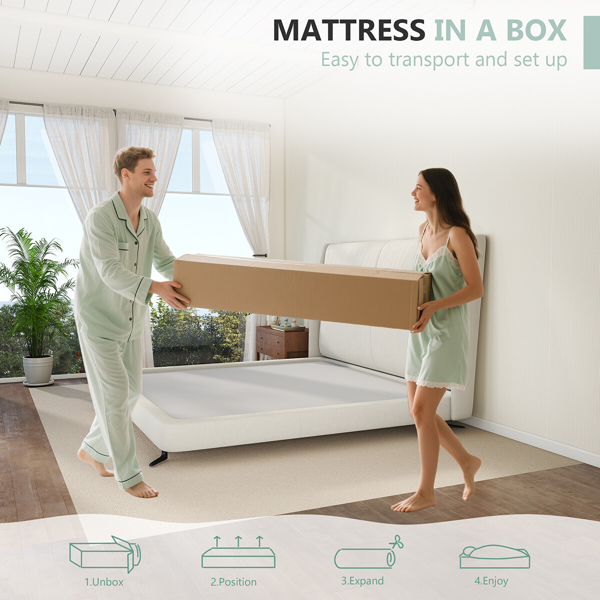 10″12″14″ Memory Foam Hybrid Spring Mattress Twin Full Queen King Size in a Box