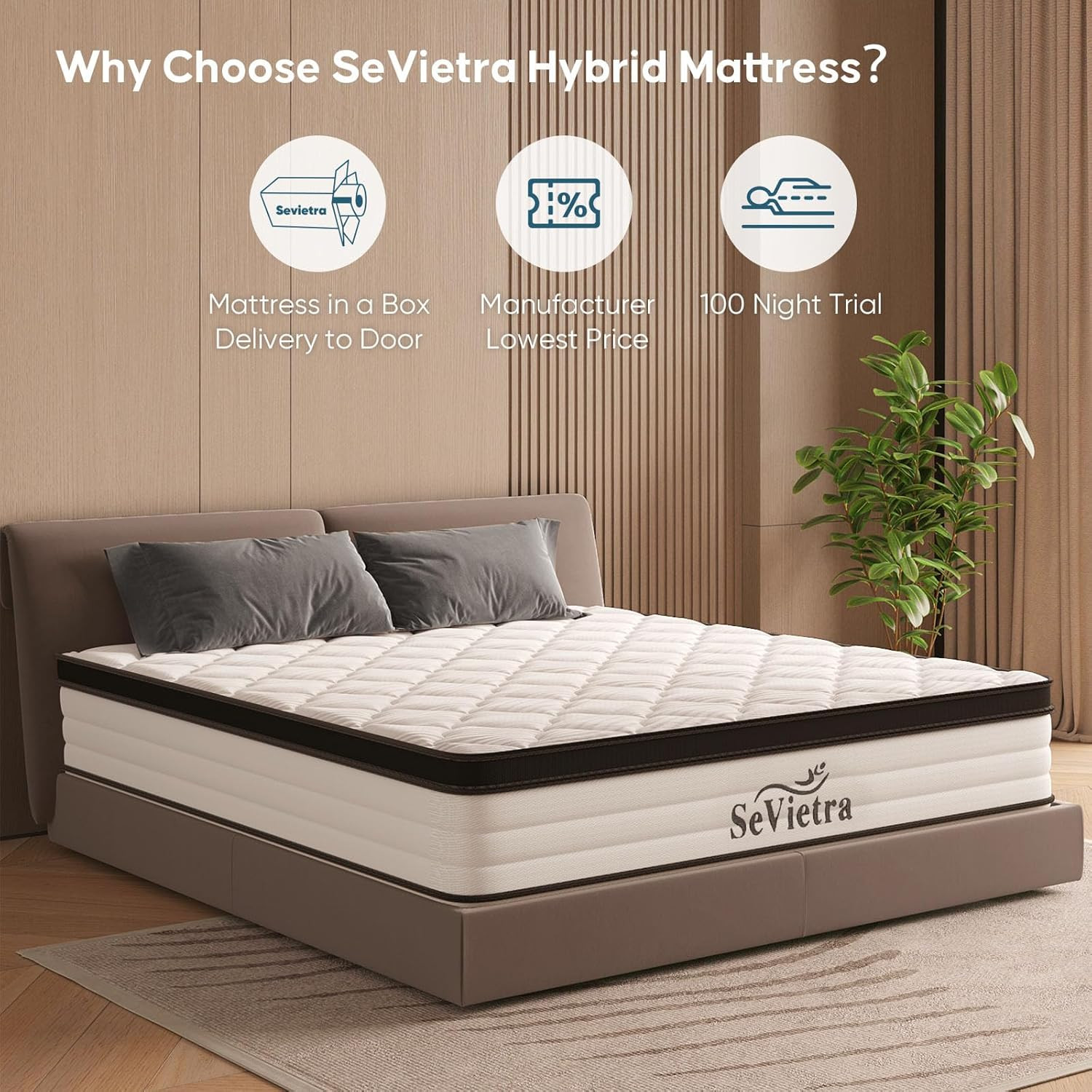 12-Inch Queen Mattress, Medium Firm Memory Foam with Pocket Springs, Fiberglass