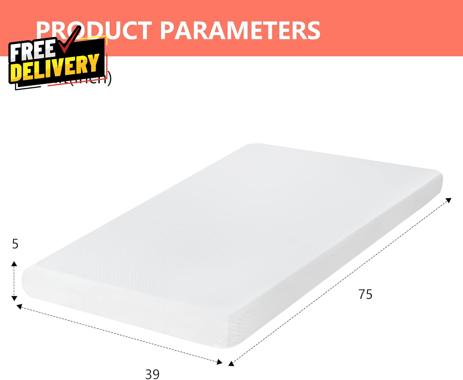 5 Inch Twin Gel Memory Foam Mattress Medium Firm Bed in a Box White…