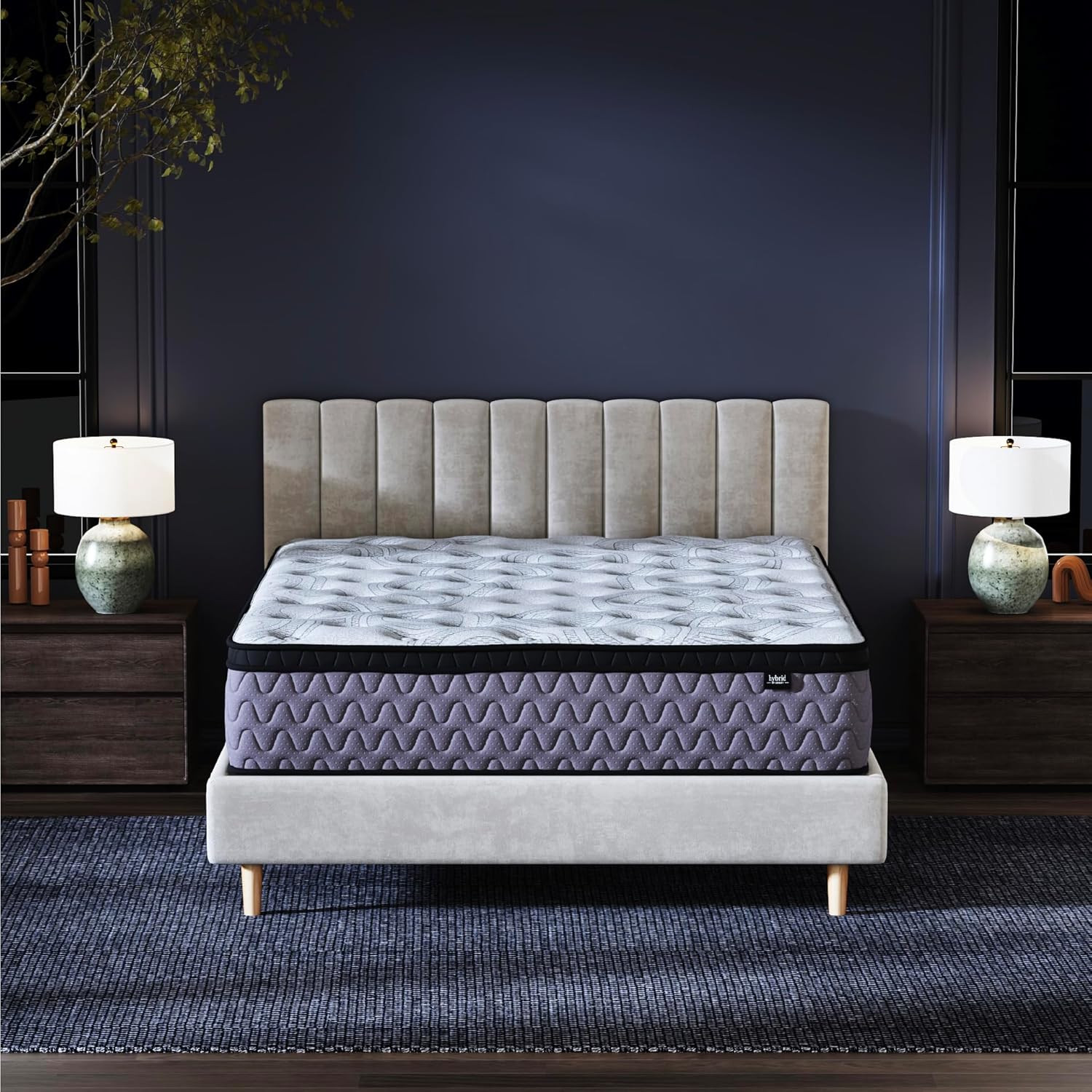 Ashley Augusta2 King Hybrid Mattress 12″ Euro Pillow Top with Gel Memory Foam