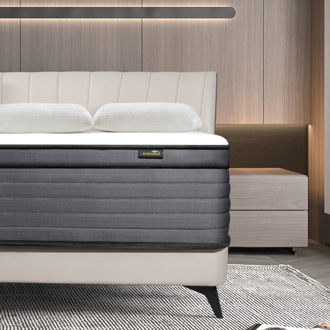 AICEHOME 12″ Mattress Comfy Hybrid Spring Mattresses Medium Twin Full Queen King