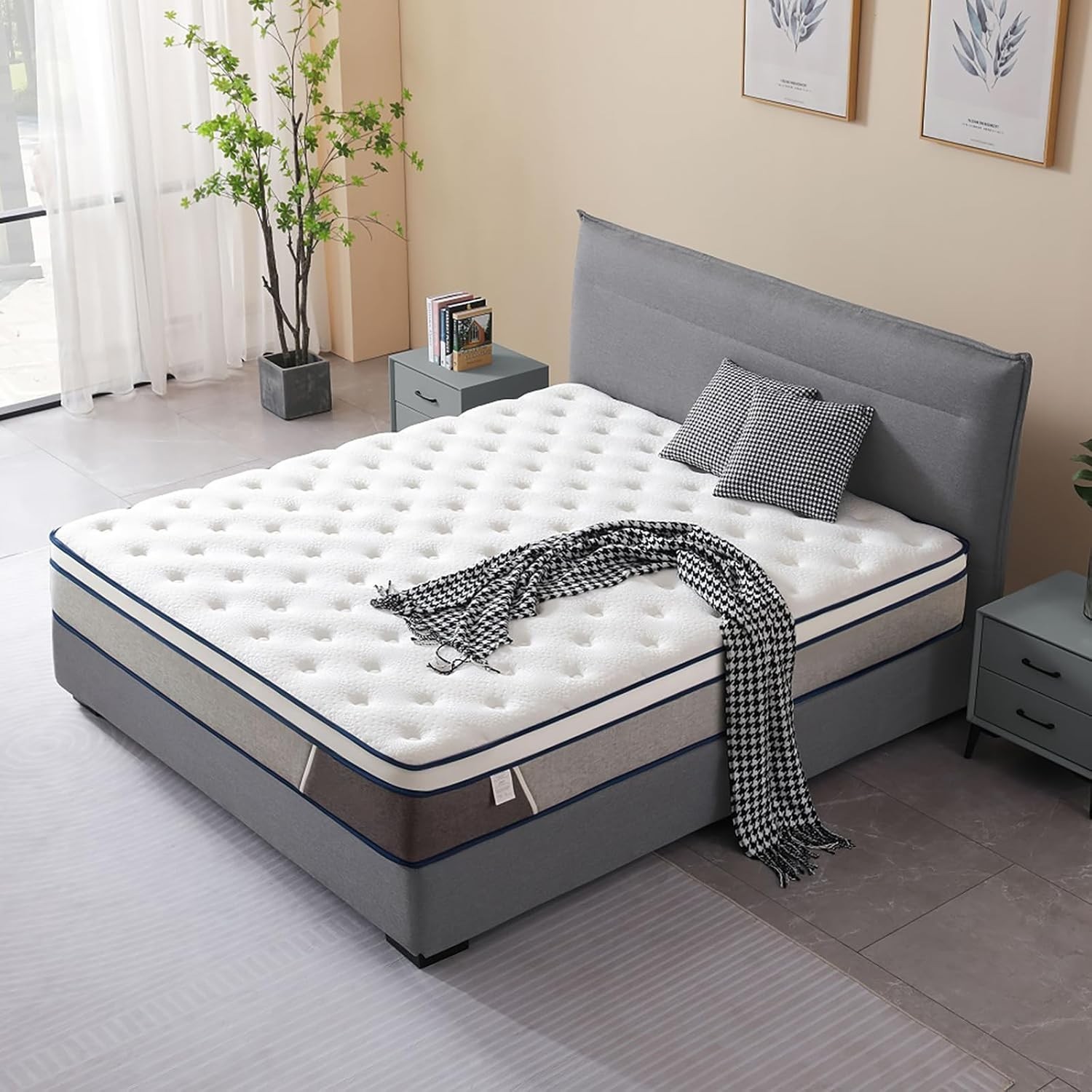 Full Size Mattress 12 Inch Hybrid Mattress – Memory Foam & Individually Pocke…