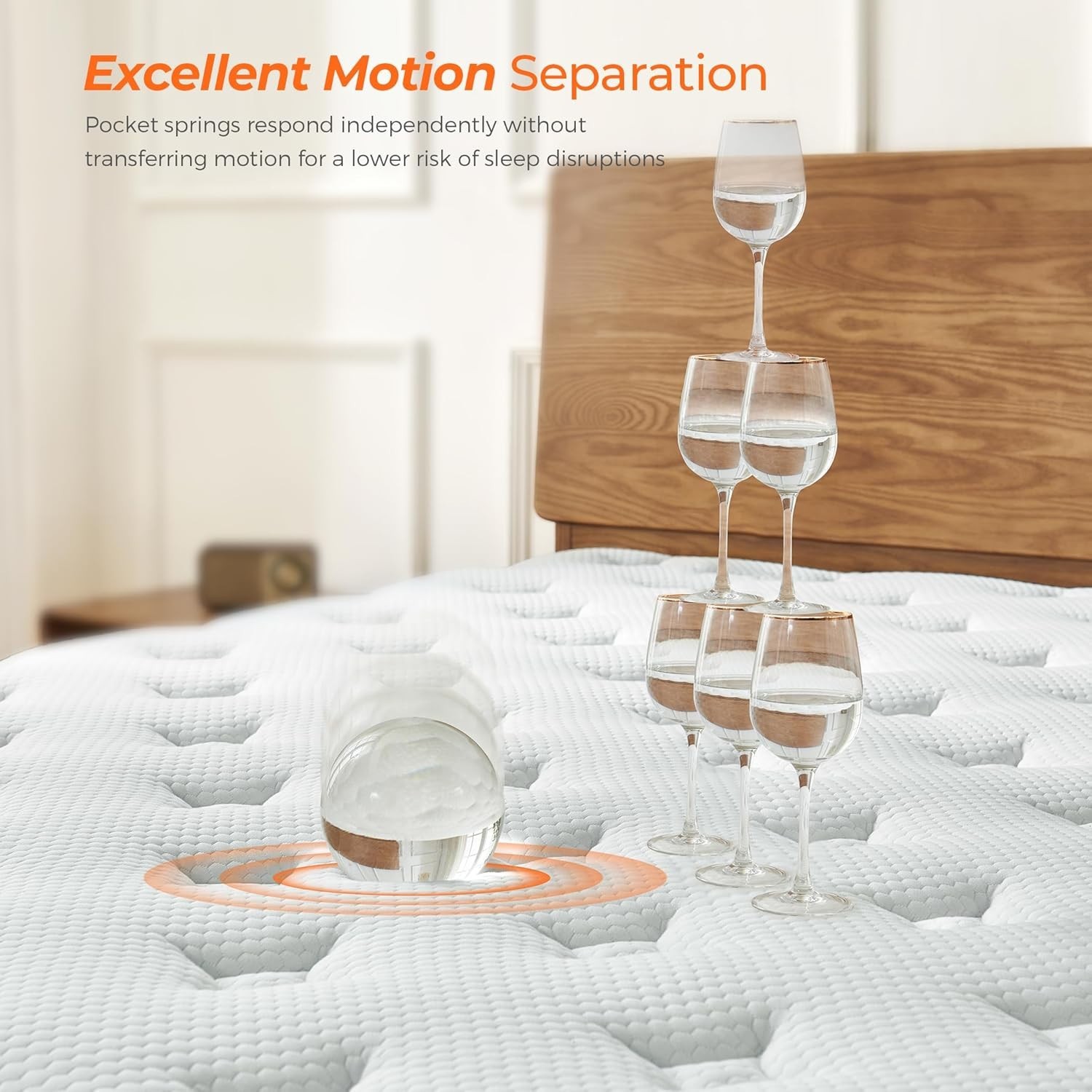 12 Inch Medium Firm Full Hybrid Mattress – Breathable & Motion-Isolating Comfort