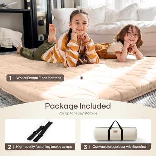 Japanese Floor Mattress Futon Mattress Full Size, Thicken Roll Up Tatami Mat …