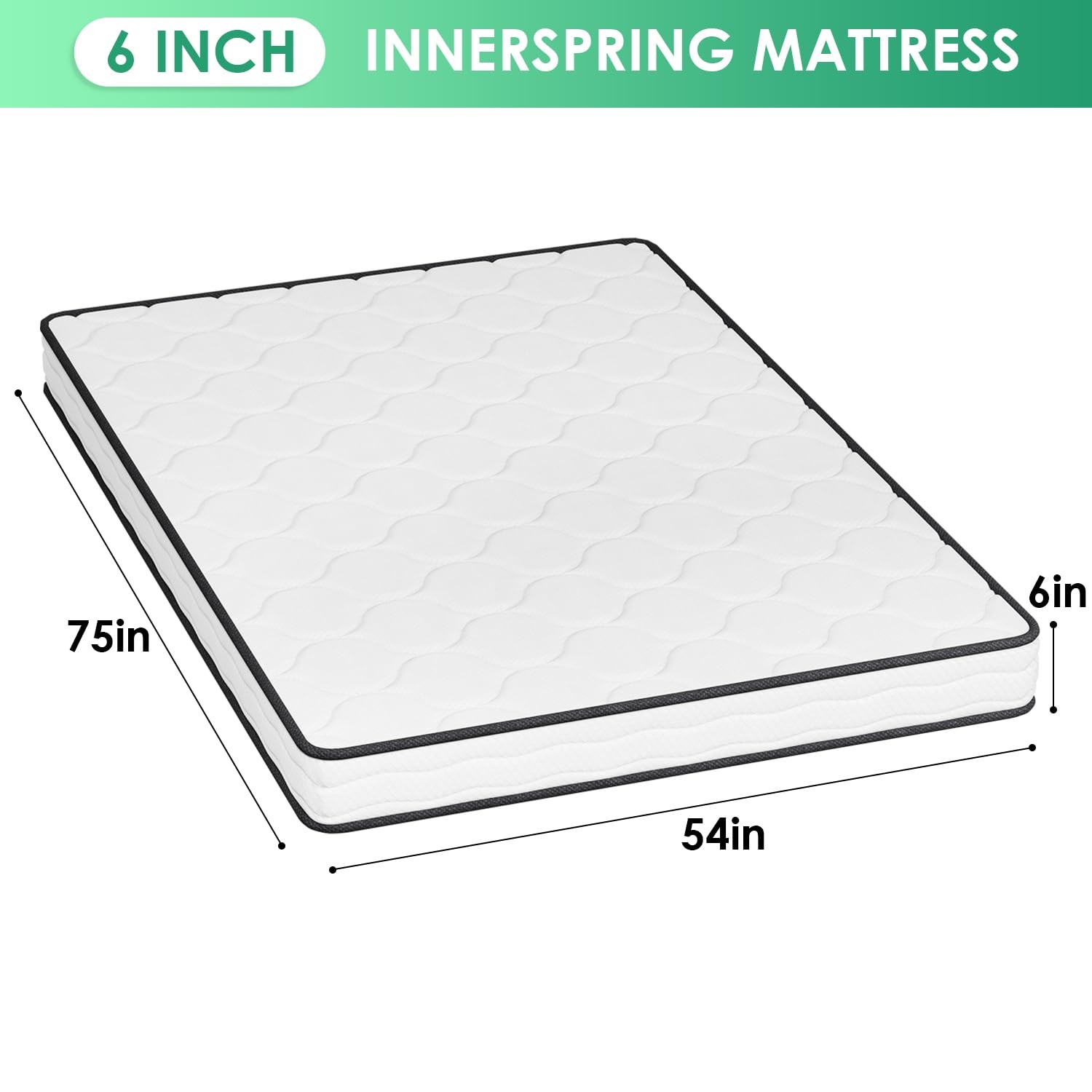 Colchon Full Size 6 Pulgadas De Muelles y Espuma Para Adultos Niños En Oferta