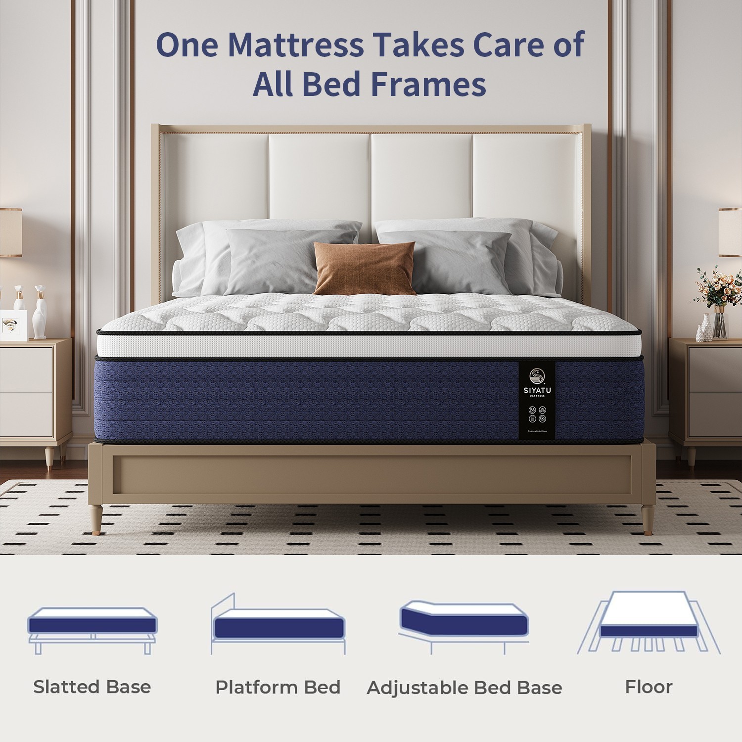 8″10″12″14 Twin Full Queen King Size Mattress in a Box Hybrid Spring Memory Foam