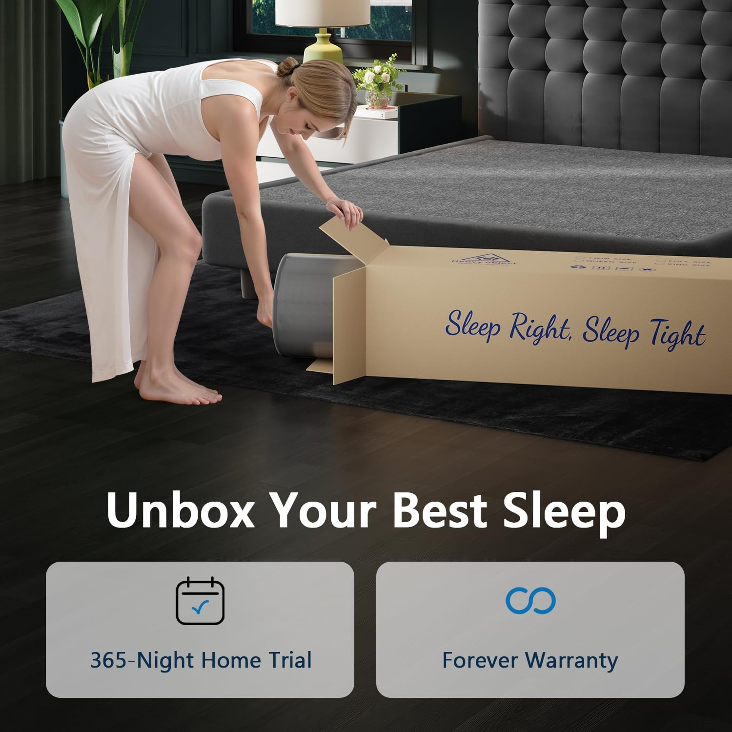 Twin XL Mattress, 8 Inch Luxury Hybrid XL Twin Mattress in a Box, Cooling-Gel Me