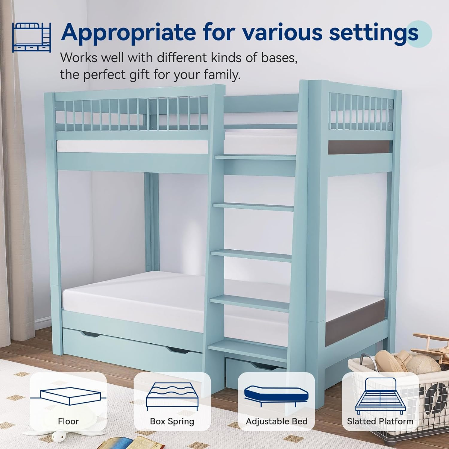 Memory Foam Mattress, Soft Plush Feel, Breathable, 6 Inch, Twin, White/Grey