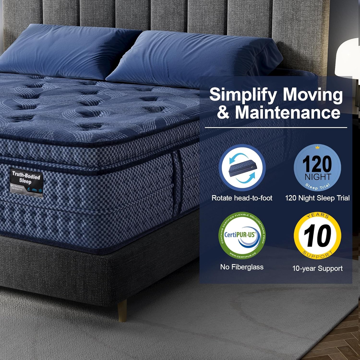 Plush – Memory Foam Hybrid Mattress Strong Edge Support Without