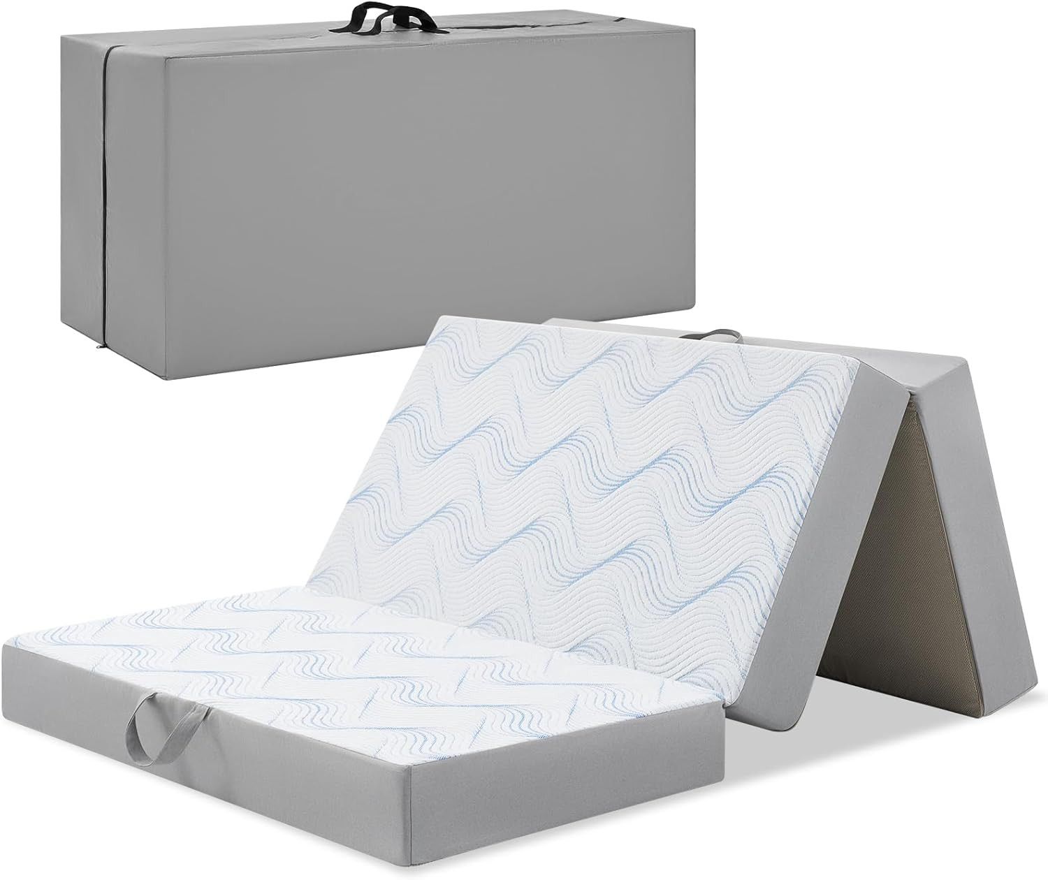 Queen 6-Inch Foldable Memory Foam Mattress – Portable & Washable for Travel