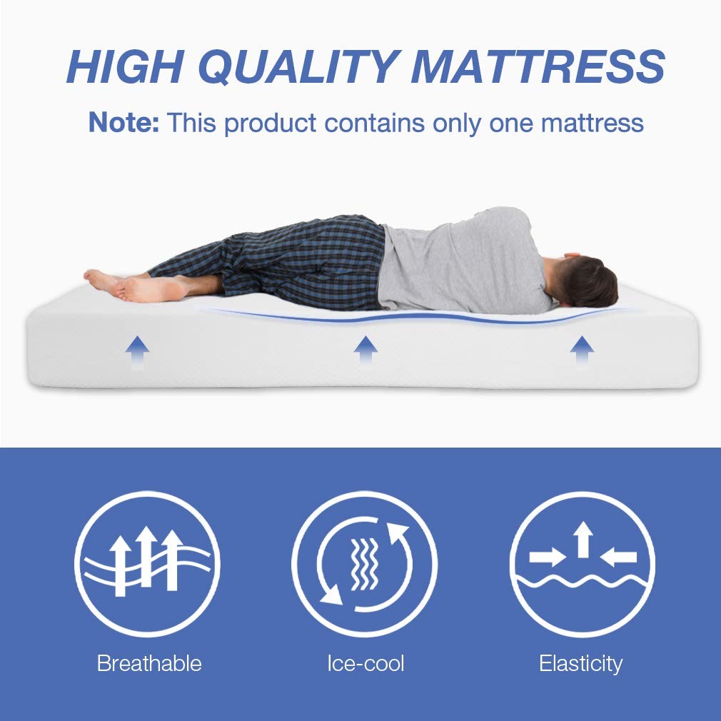 FDW | 8 Inch Queen Mattress | Medium Firm | Gel Memory Foam Mattress | White …