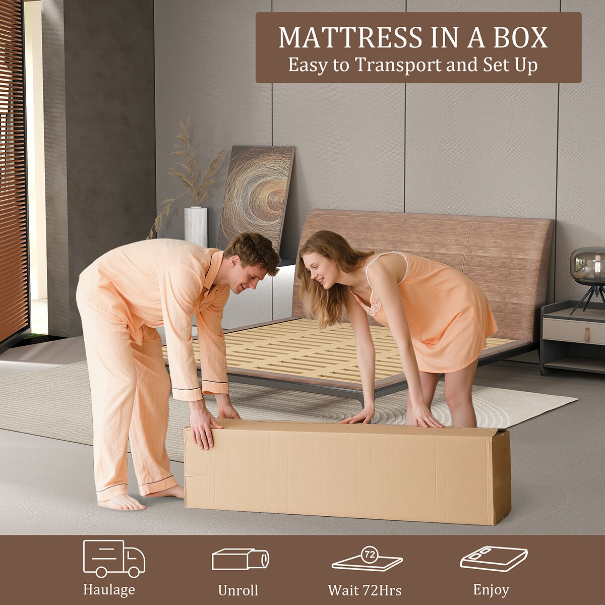 12″/14″ Queen Size Hybrid Mattress Gel Memory Foam Pocket Spring Bed in a Box