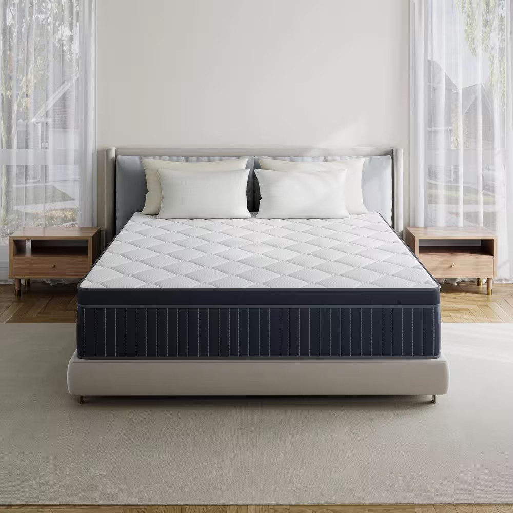 Queen Size Plush Hybrid Gel Memory Foam 12 In. Innerspring Euro Top Motion Isola