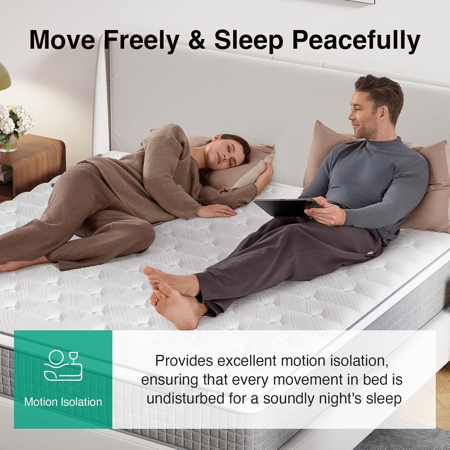 King Size Mattress 10 Inch,Hybrid Mattress King with Gel Memory Foam, Cool-To…