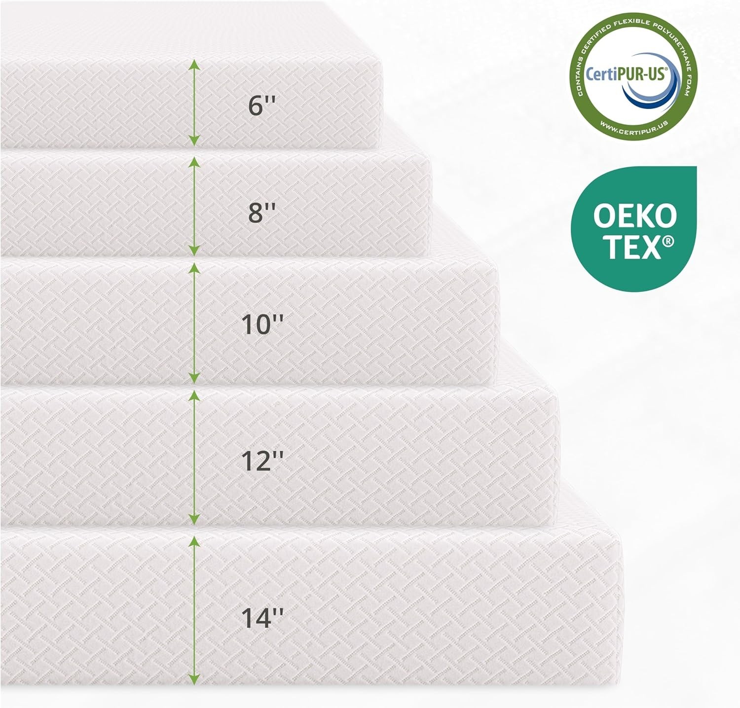 Twin XL Memory Foam Mattress, 5 Inch Bed Mattress in a Box with Cooling Green…