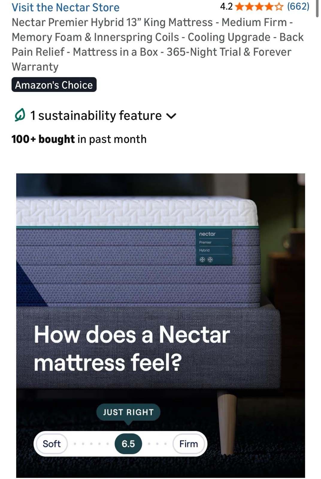 Nectar Premier 13” hybrid king mattress- Fast Shipping