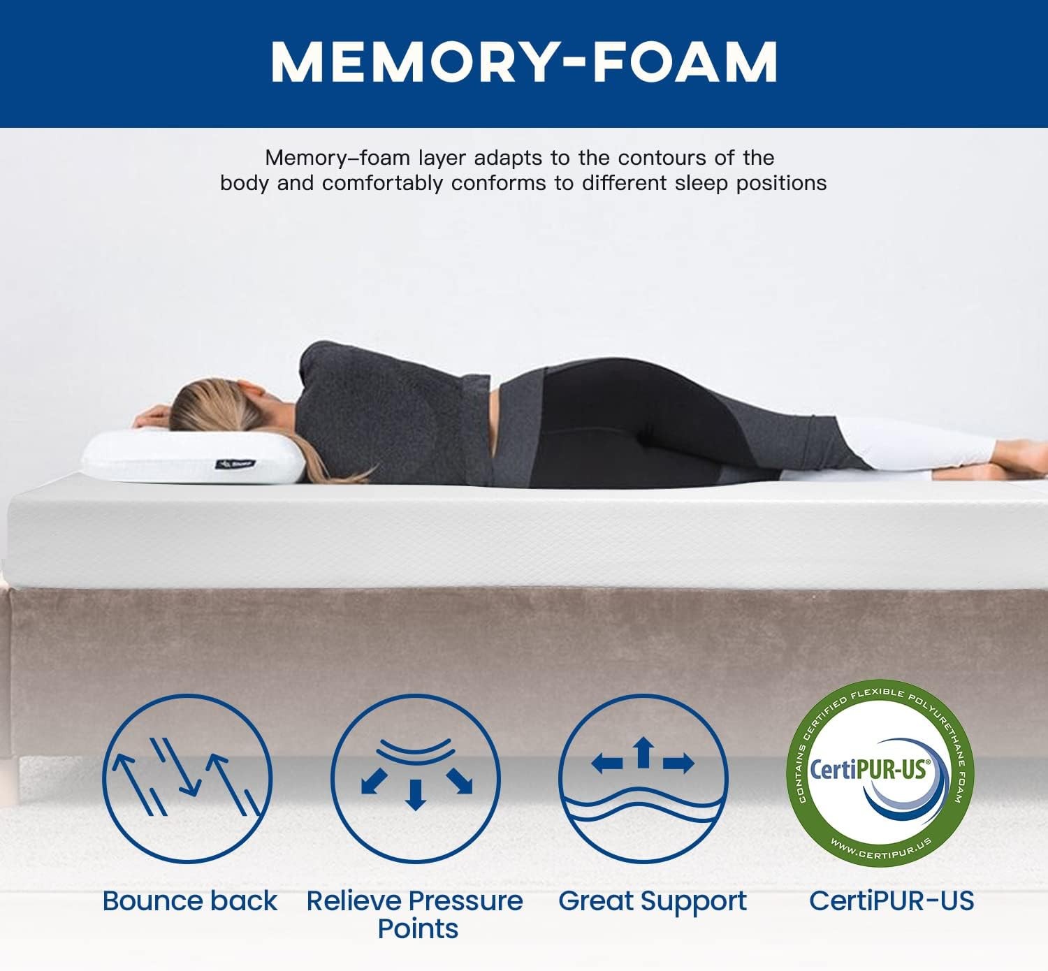 FDW Full Mattress 6 Inch Gel Memory Foam Mattress for Cool Sleep & Pressure Reli