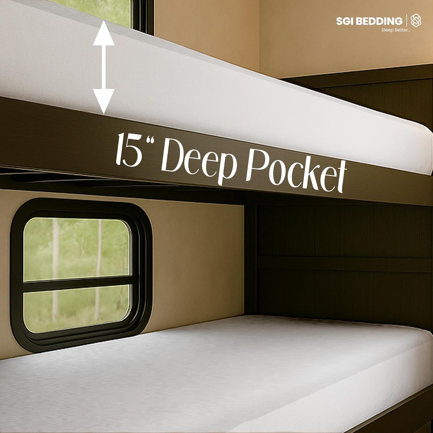 SGI bedding RV Bunk Mattress Protector 42X80 42X80″ Truck Sleeper, White