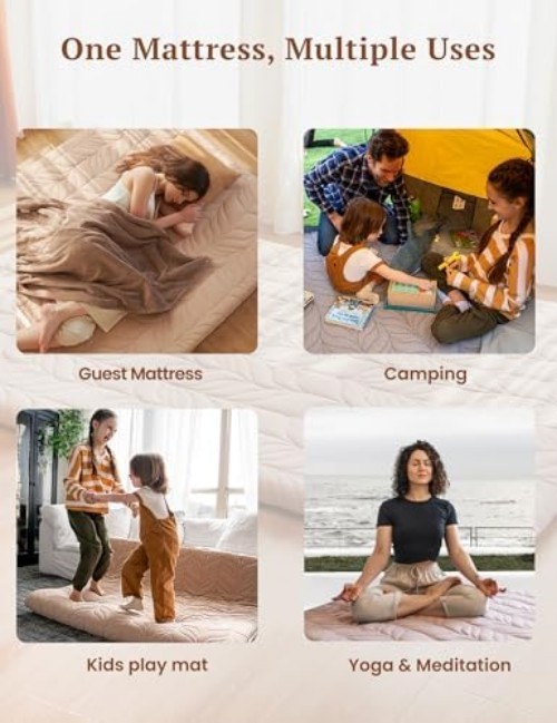 Japanese Floor Mattress Futon Mattress Full Size, Thicken Roll Up Tatami Mat …