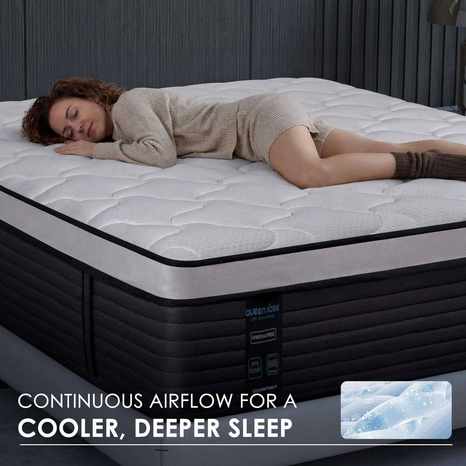Full Hybrid Mattress, 12 Inch, Edge Support, Back Pain Relief, CertiPUR-US