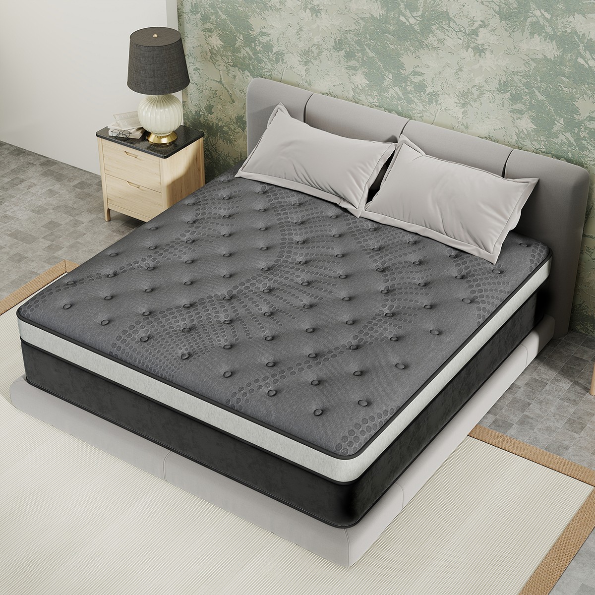 12″ 14″ Mattress In a Box Gel Memory Foam Hybrid Spring Twin Full Queen King Bed