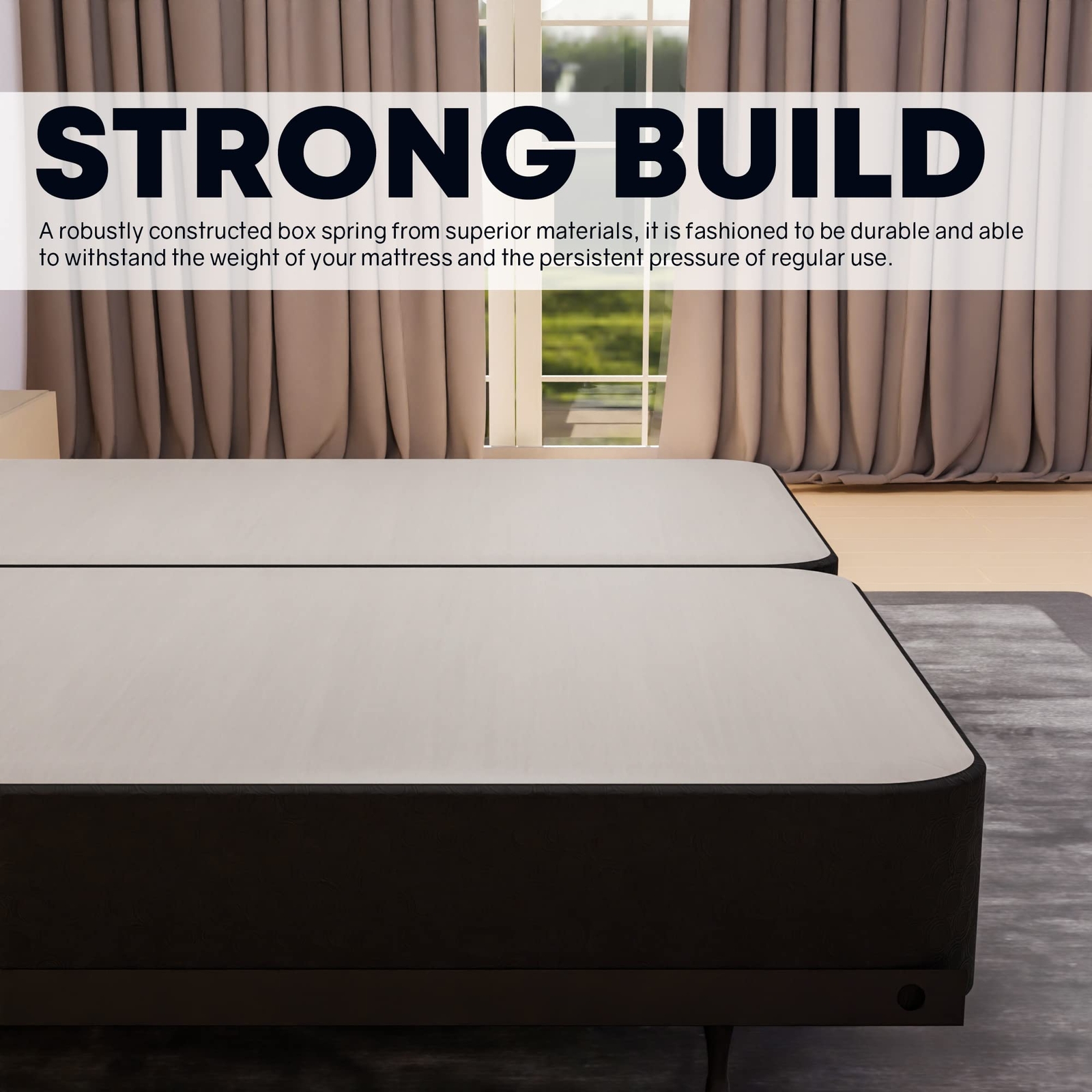 Spring Solution 4″ Split Wood Traditional Box Spring/Foundation for Mattress Set